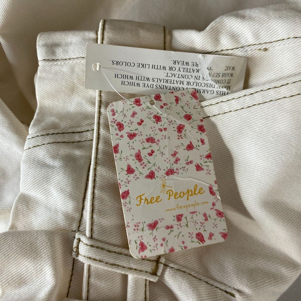 Free People High Waist Shorts in Cream - Picture 4 of 7